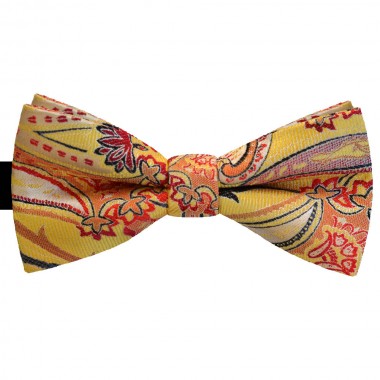 Papion galben, elegant, clasic, model bleumarin, nuante de rosu Luxury Line
